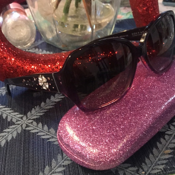 Crystal Solvari Polarized Sunglasses Swarovski Crystals - Picture 6 of 7